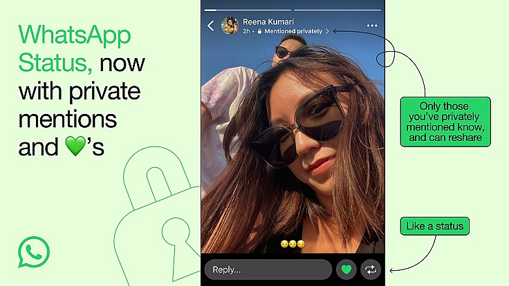 WhatsApp запроваджує можливість позначення користувачів у статусах