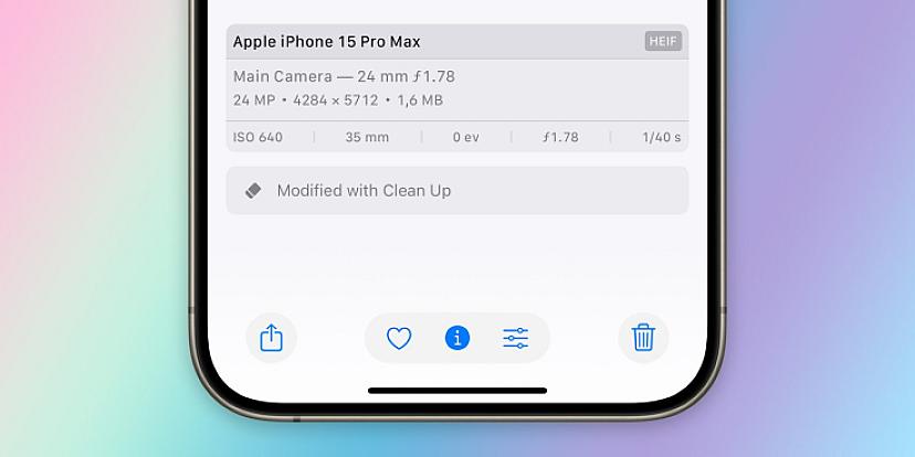 iOS 18.1 позначає зображення, відредаговані за допомогою Clean Up