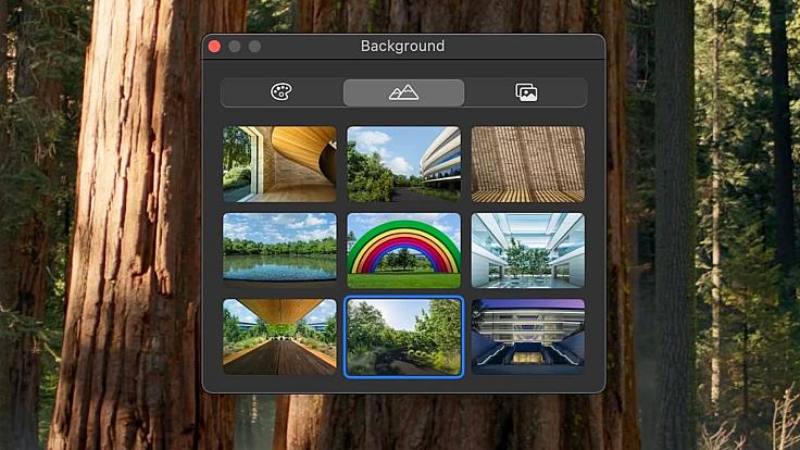 Операційна система macOS Sequoia має нові фонові зображення для FaceTime, що демонструють Apple Park